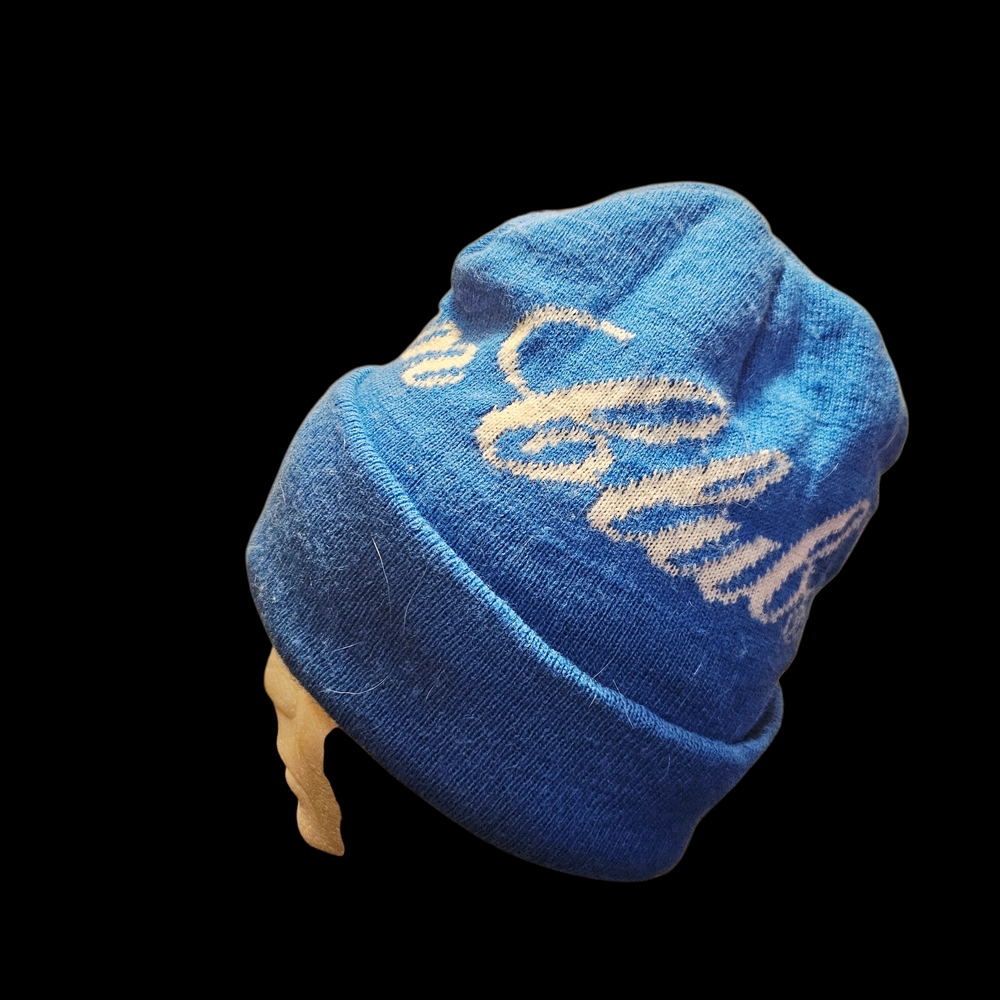 Blue Knit Beanie with White Script Design Canadian Classic Wisky - Picture 4 of 5